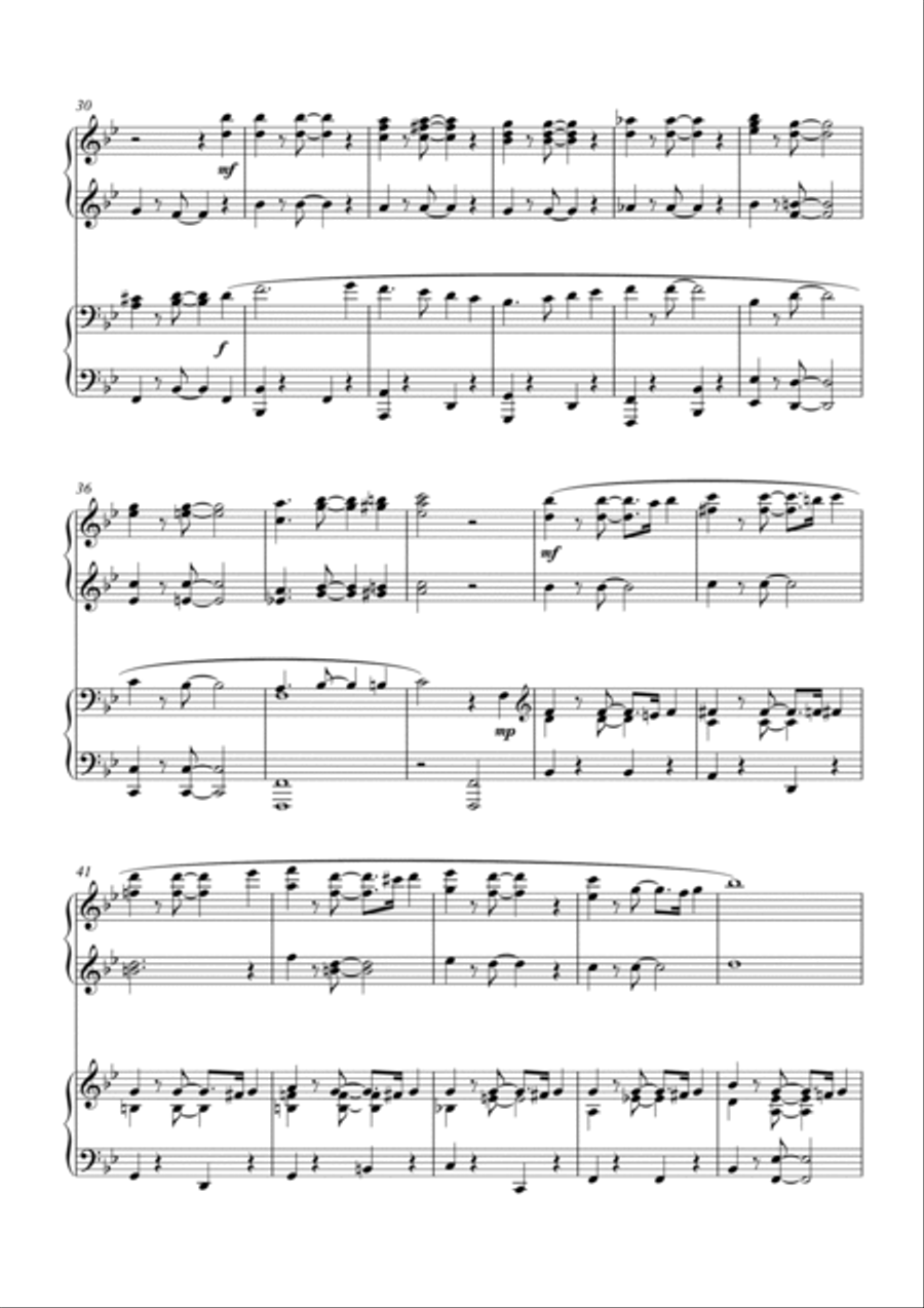 Little Town of Bethlehem Charleston, fun carol variations for Piano Duet by Simon Peberdy image number null