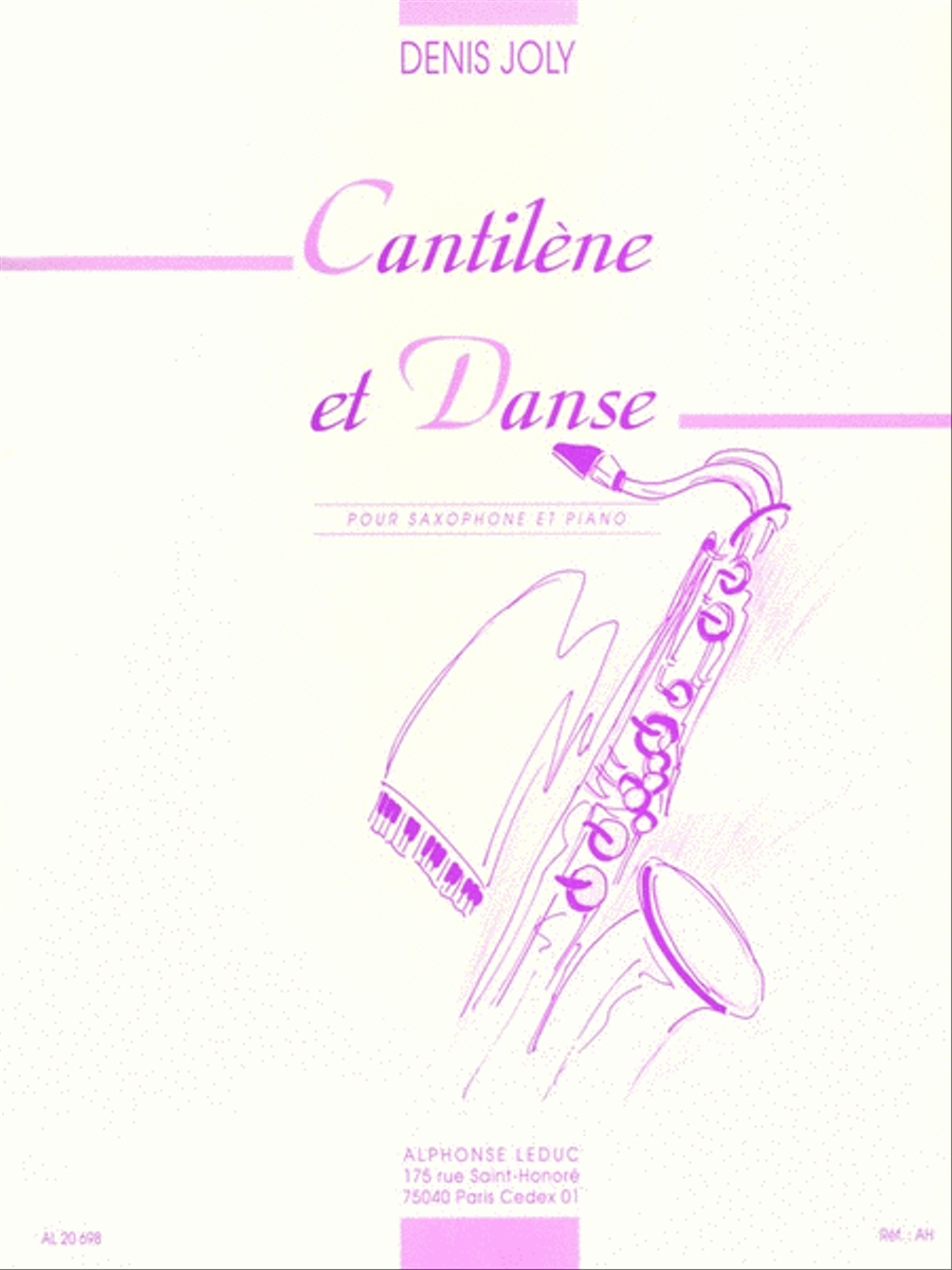 Cantilene Et Danse (alto Saxophone And Piano) Alto Saxophone scores gallery preview page 1