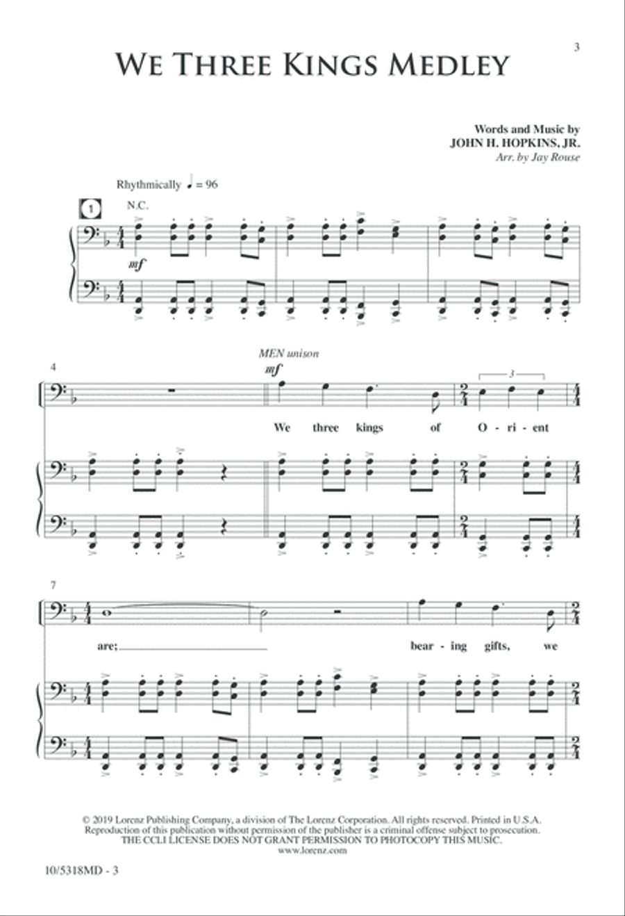 We Three Kings Medley 4-Part scores gallery preview page 3