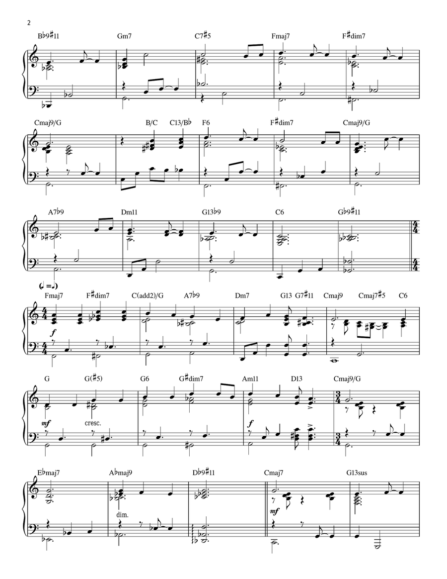 Frosty The Snow Man [Jazz version] (arr. Brent Edstrom) Piano Solo scores gallery preview page 2