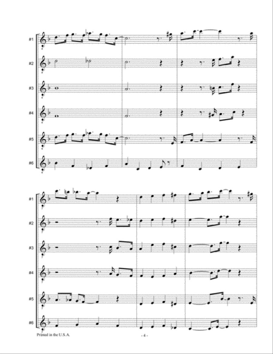 Aspen Leaf Rag and Fugue for Six Flutes Woodwind Ensemble scores gallery preview page 4