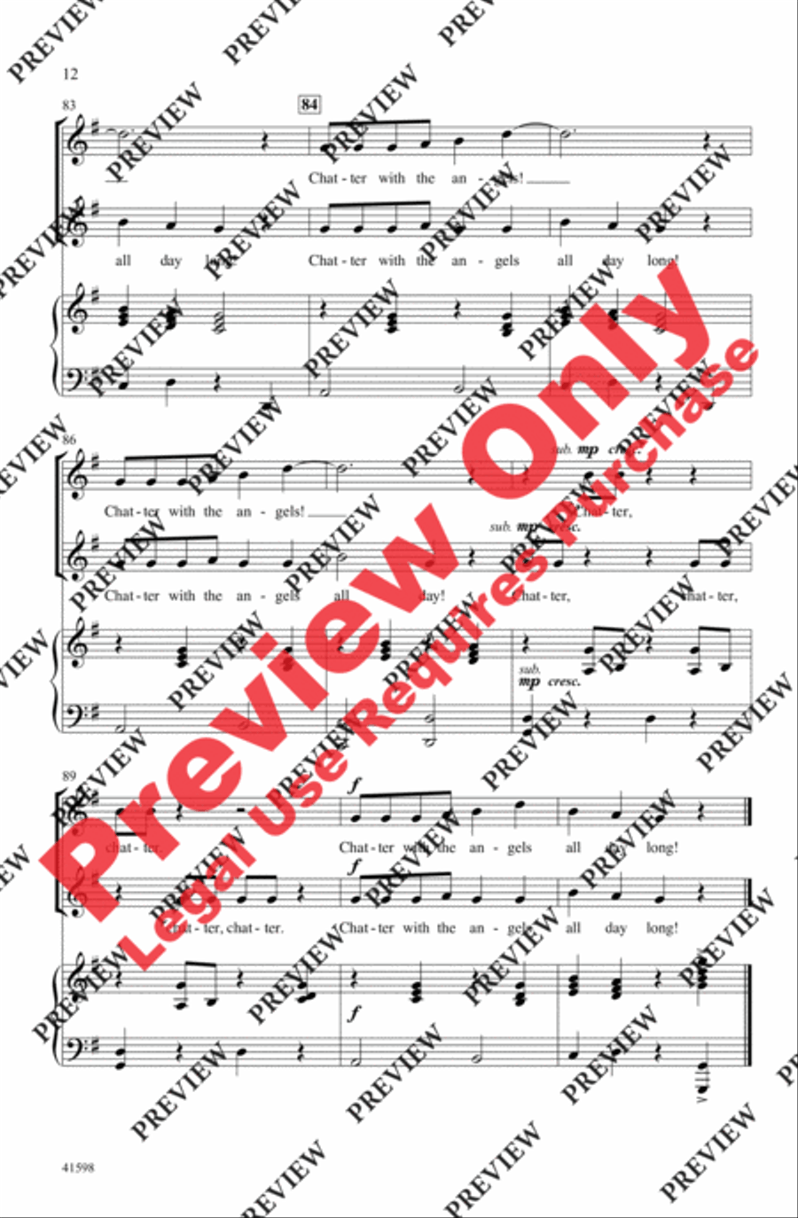 Chatter with the Angels Chatter with the Angels 2-Part scores gallery preview page 12