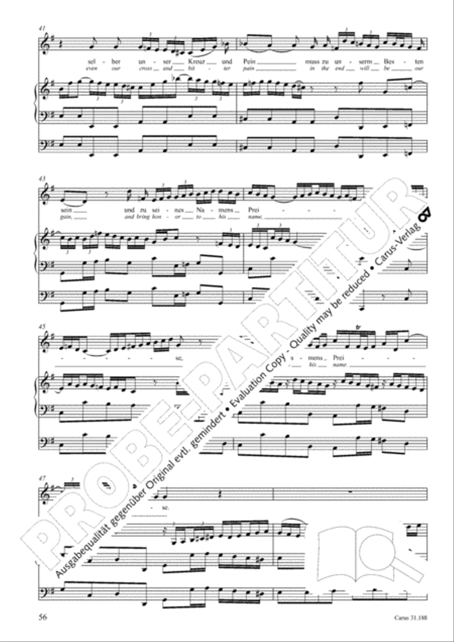 I have placed all my confidence (Ich habe meine Zuversicht) 4-Part scores gallery preview page 57