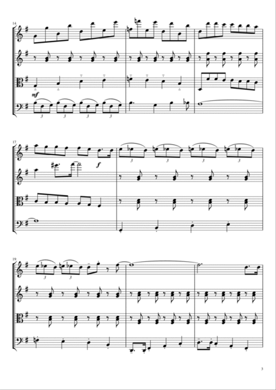 Happy Birthday (String Quartet) String Quartet scores gallery preview page 3