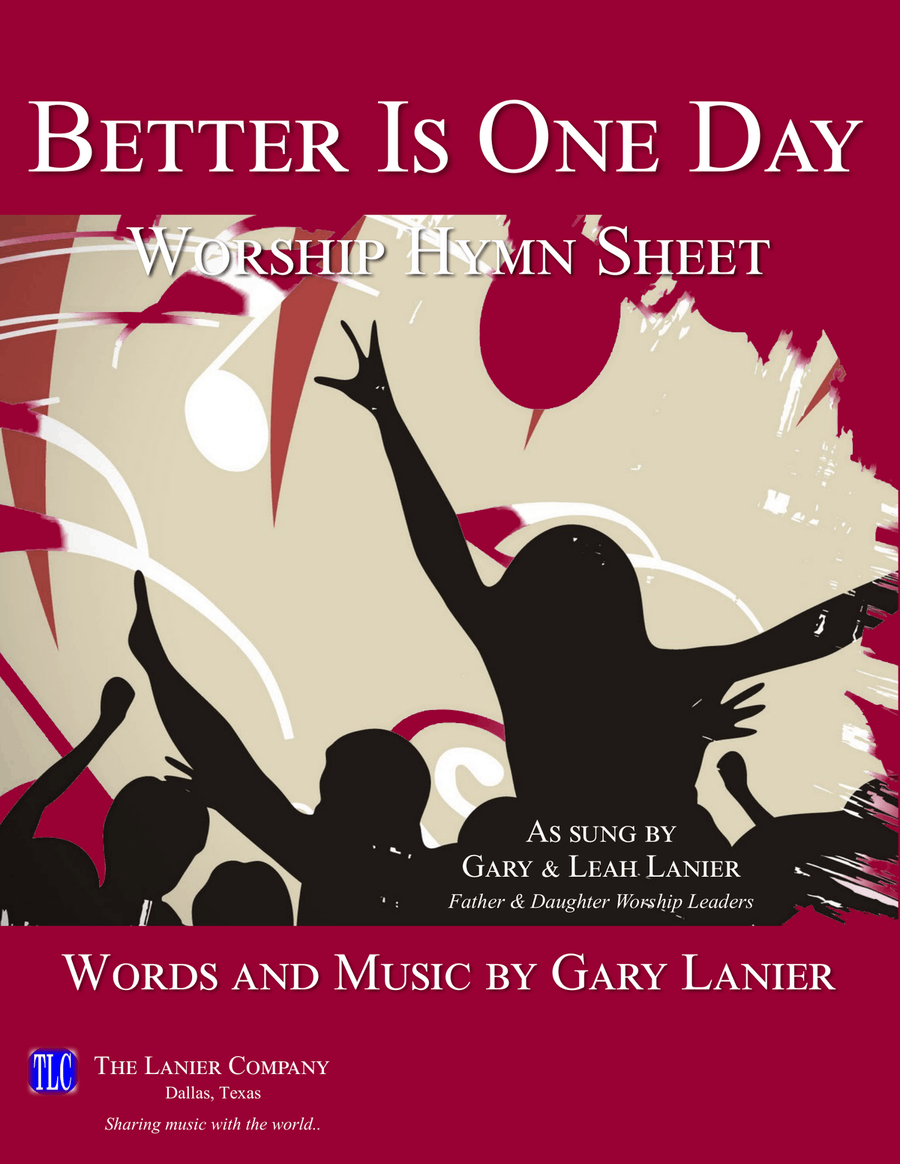BETTER IS ONE DAY, Worship Hymn Sheet (Includes 4 Part Vocal, Lyrics & Chords) 4-Part scores gallery preview page 1