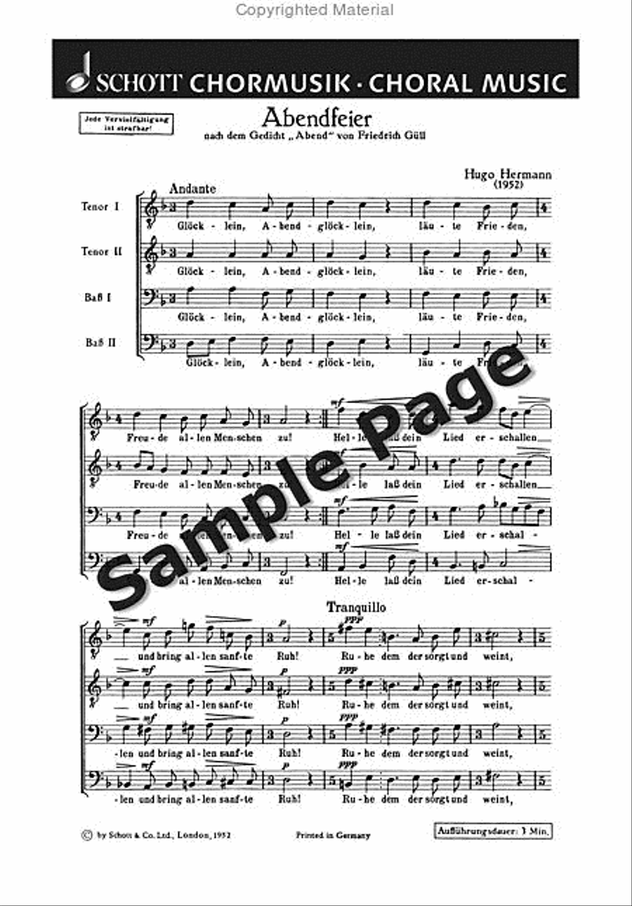 Herrmann H Abendfeier Men's Choir scores gallery preview page 2