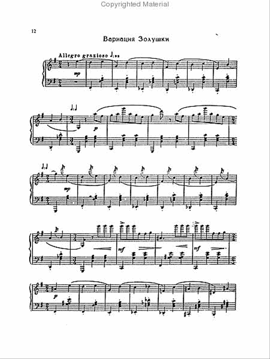 Six (6) Pieces From “Cinderella”, Op. 102 Six (6) Pieces From “Cinderella”, Op. 102 Piano Solo scores gallery preview page 3
