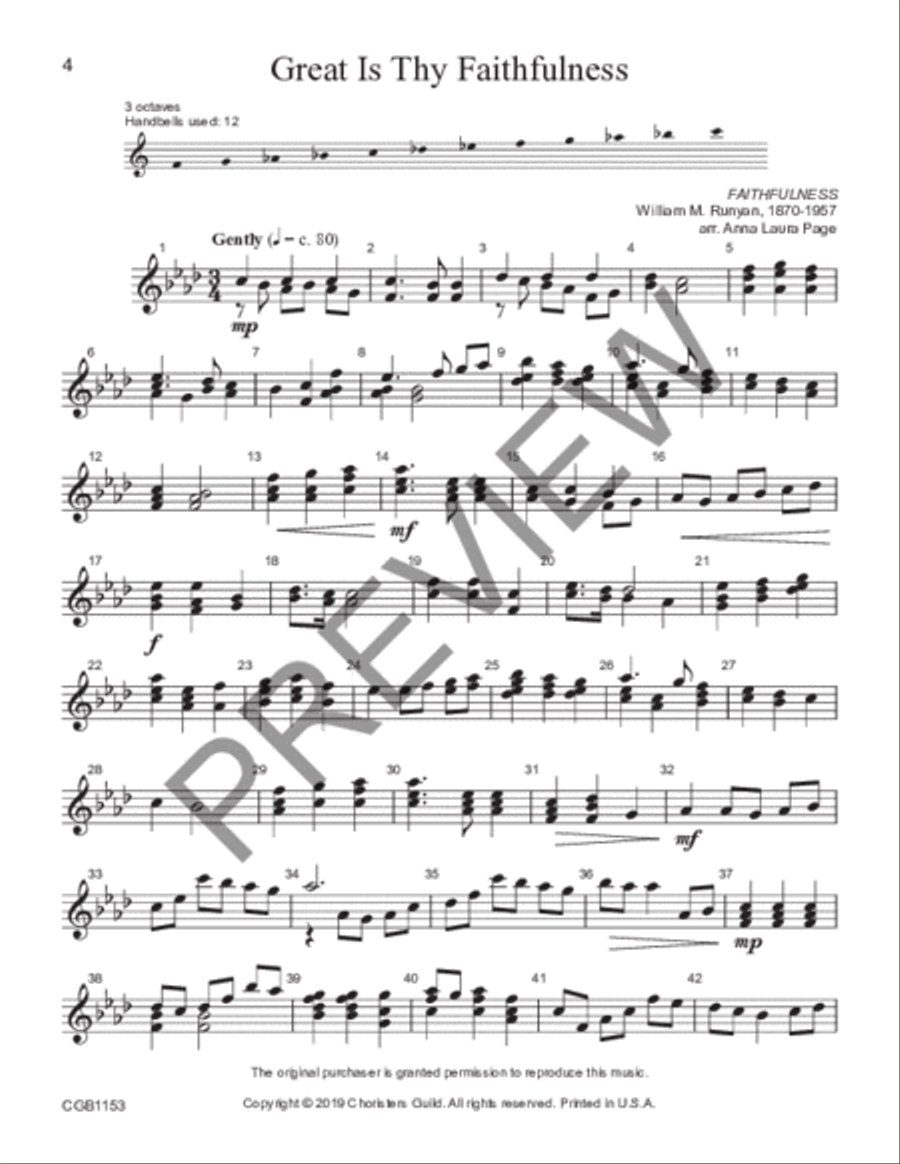 Hymns and Spiritual Songs (Reproducible) - 12 bells Handbell Choir scores gallery preview page 2