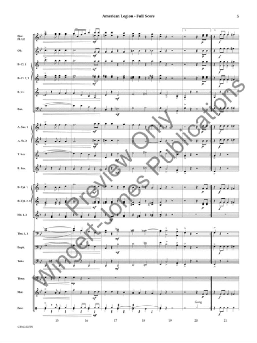 American Legion (Score) Concert Band scores gallery preview page 6