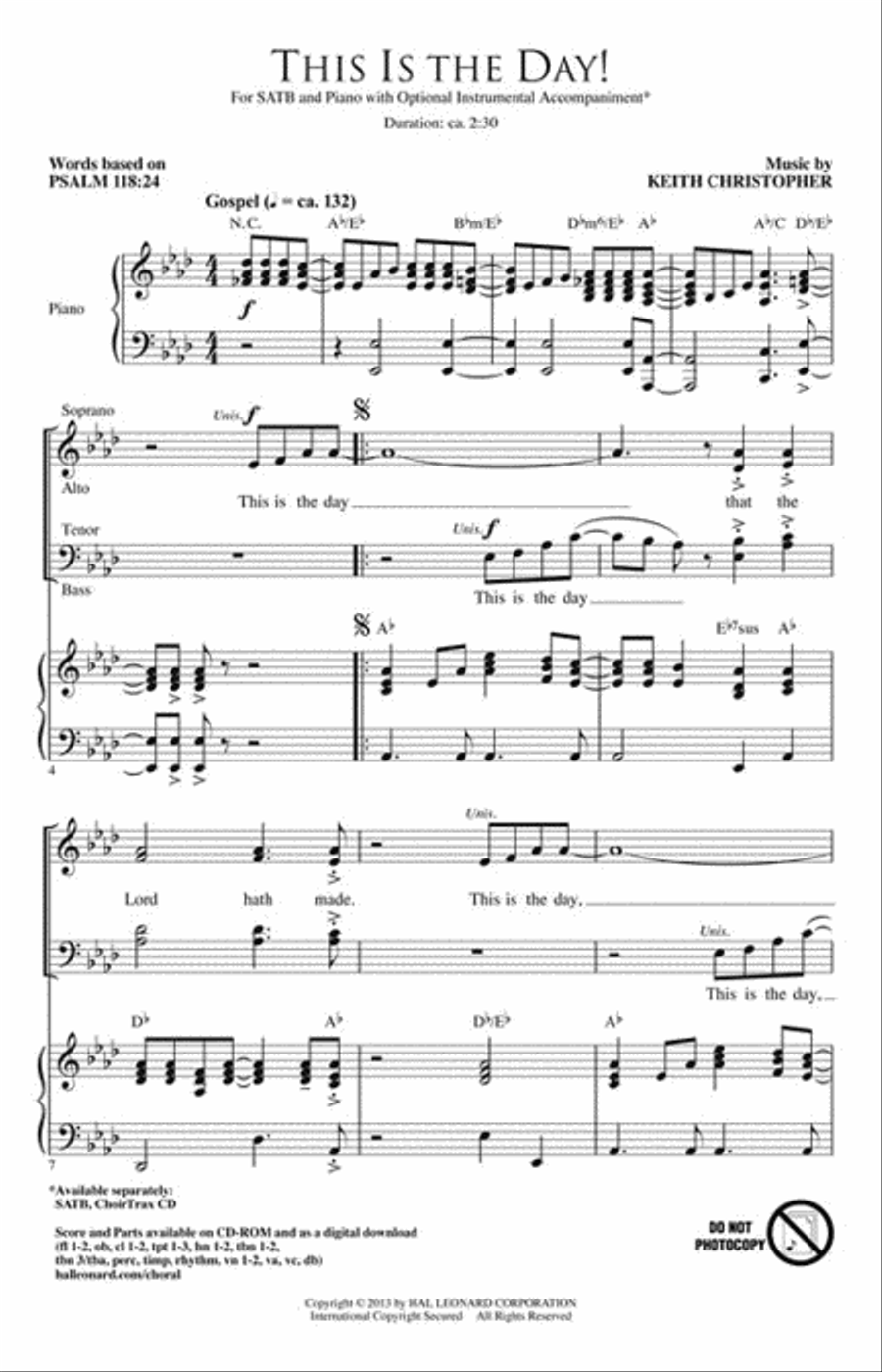 This Is the Day! 4-Part scores gallery preview page 2