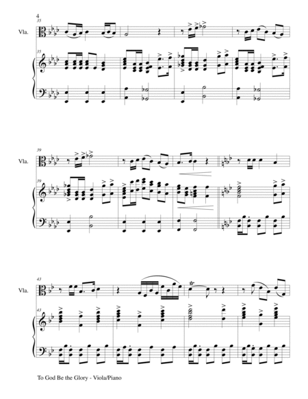 TO GOD BE THE GLORY (Duet – Viola and Piano/Score and Parts) image number null