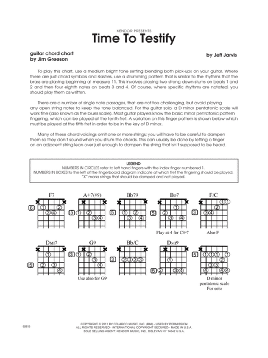 Time To Testify - Guitar Chord Chart