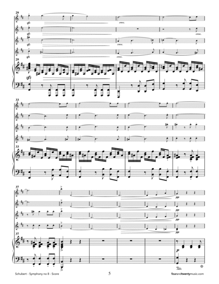 Symphony No. 8 (The 'Unfinished') arranged for four flutes and piano image number null