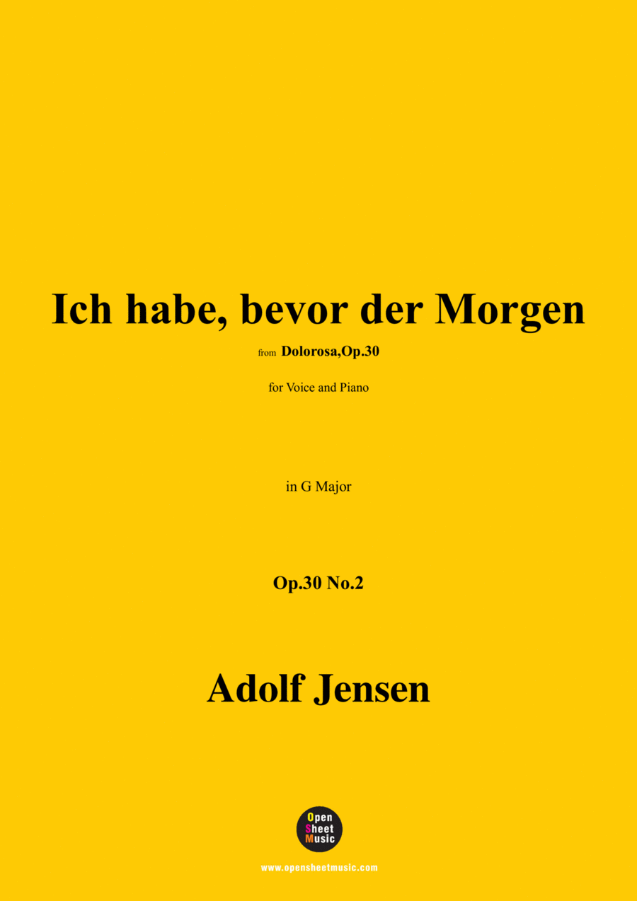 A. Jensen-Ich habe,bevor der Morgen,Op.30 No.2,in G Major Voice scores gallery preview page 1