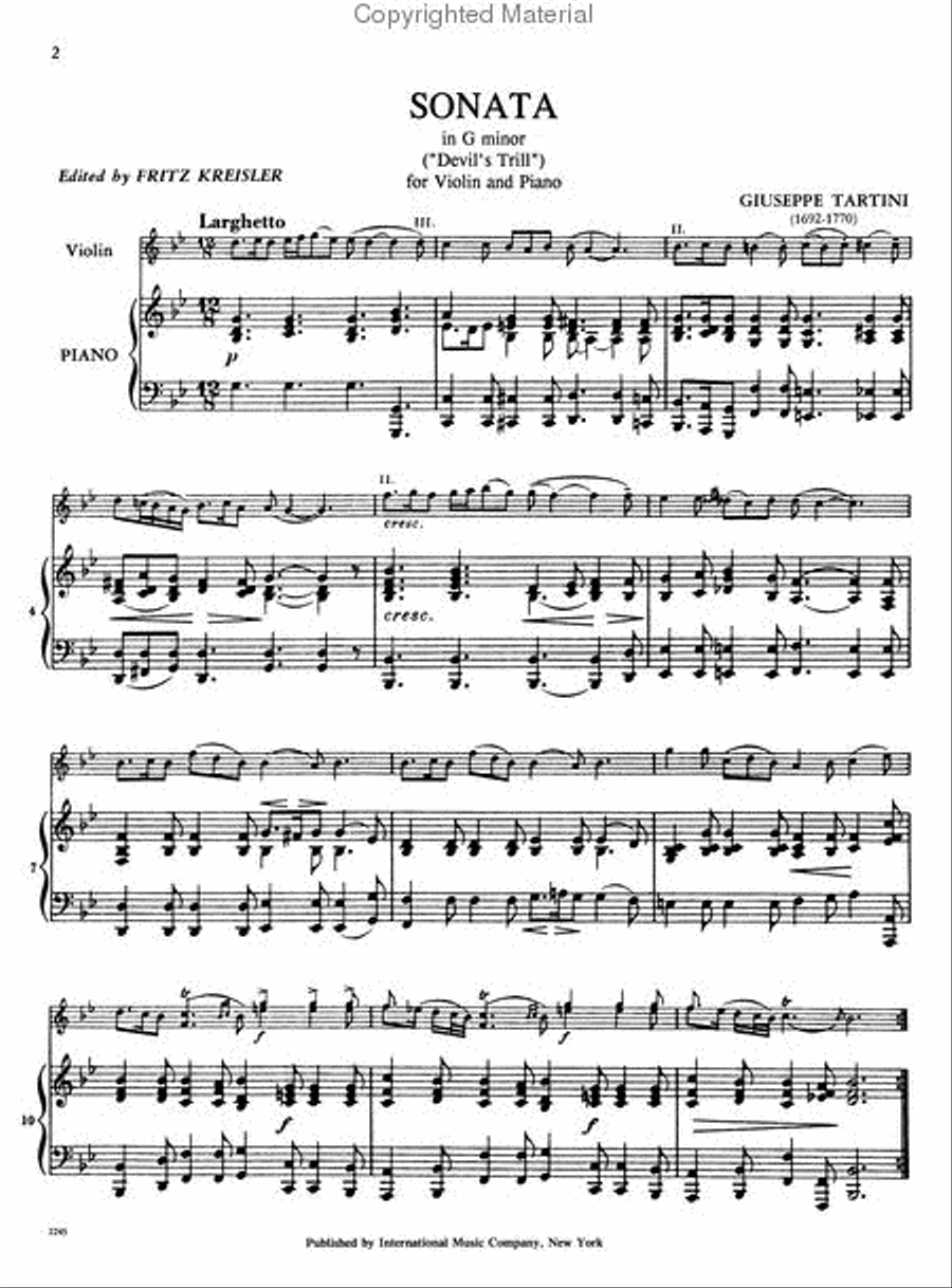 Sonata in G minor 'Devil's Trill' Violin Solo scores gallery preview page 3
