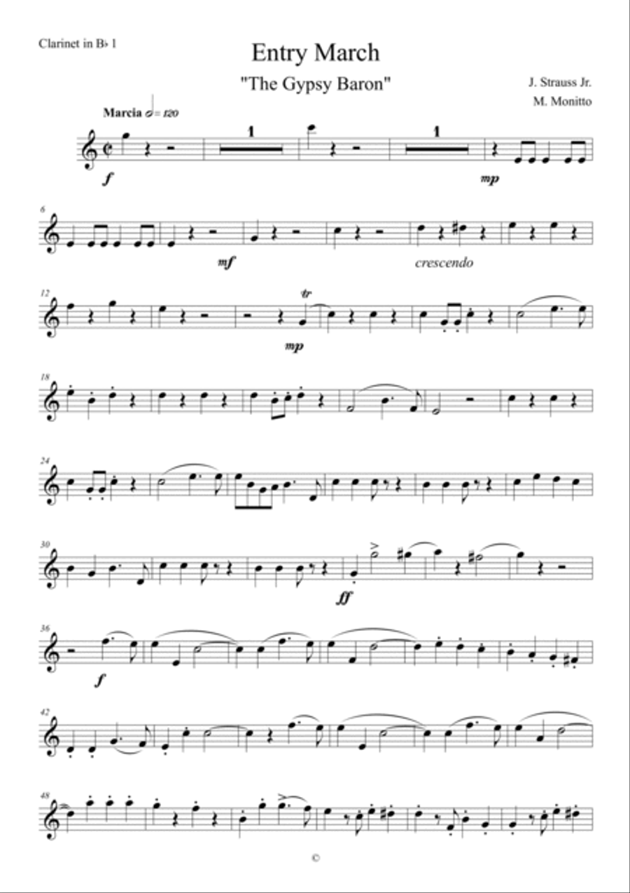 Gypsy Baron Entry March Woodwind Quintet scores gallery preview page 5