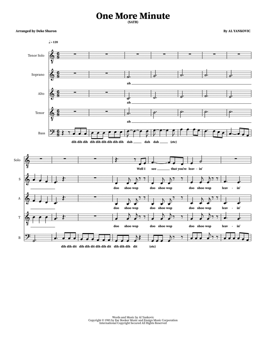 One More Minute One More Minute 4-Part scores gallery preview page 1