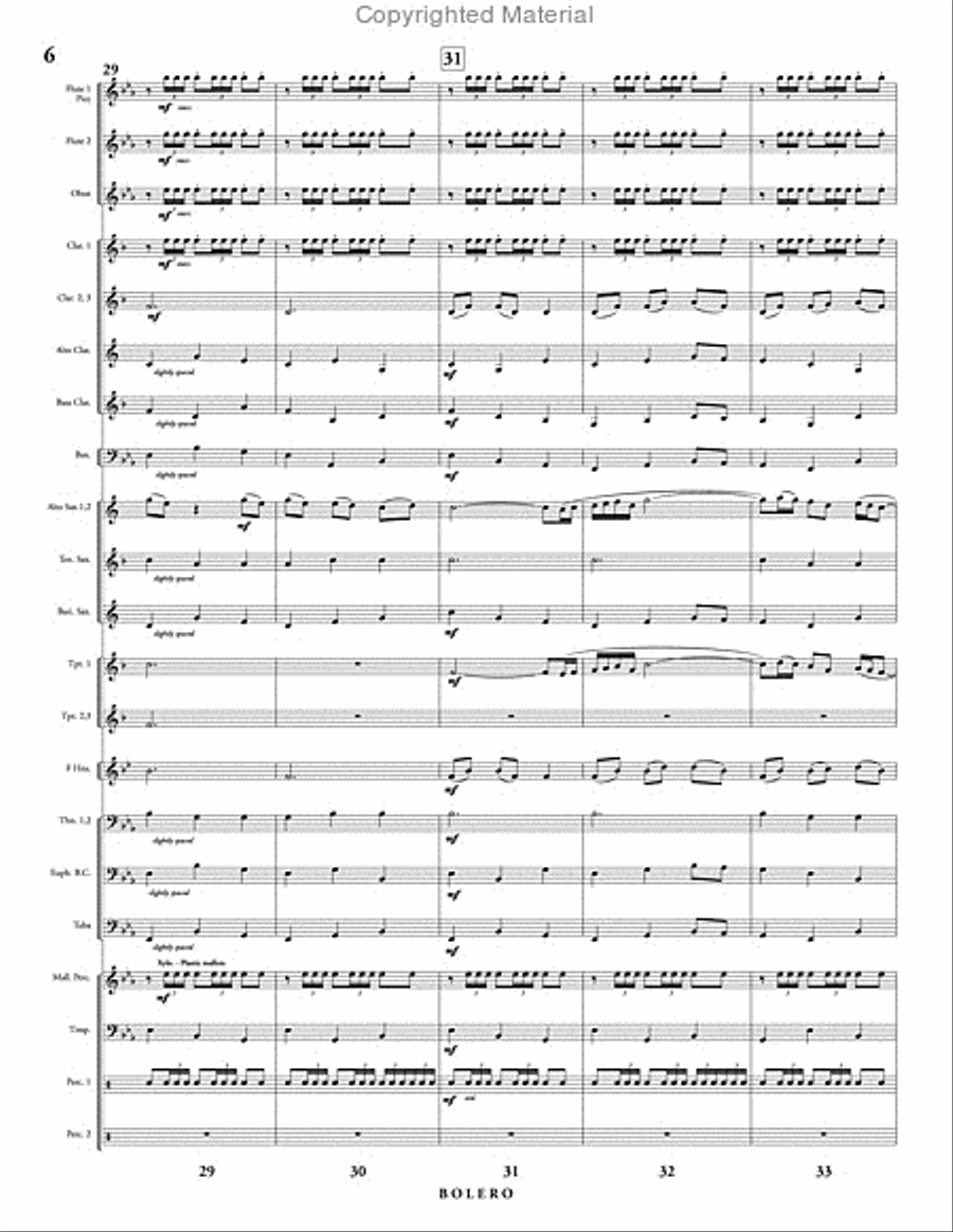 Bolero: Homage Maurice Ravel Concert Band scores gallery preview page 7