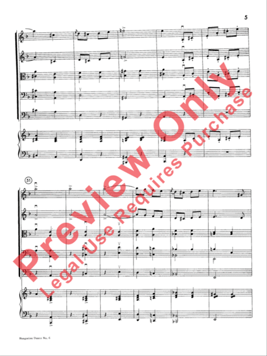 Hungarian Dance No. 6 String Orchestra scores gallery preview page 8