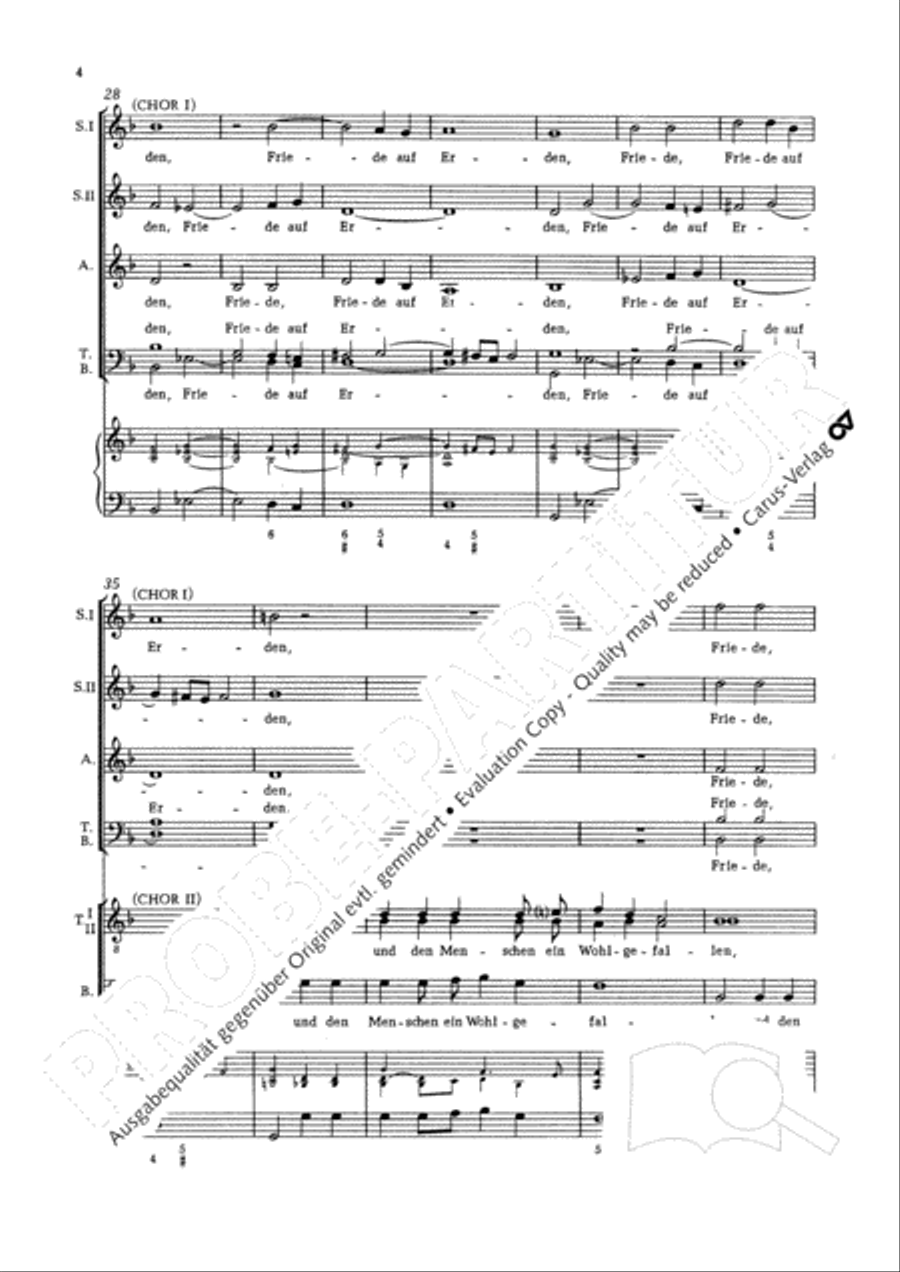 Glory to god in the highest (Ehre sei Gott in der Hohe) TTB scores gallery preview page 5