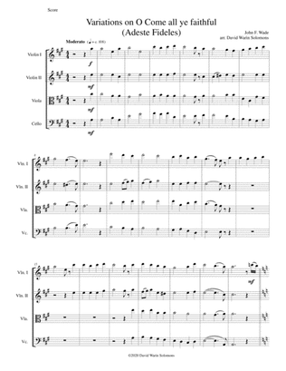 Variations on O Come all ye faithful (Adeste fideles) for string quartet