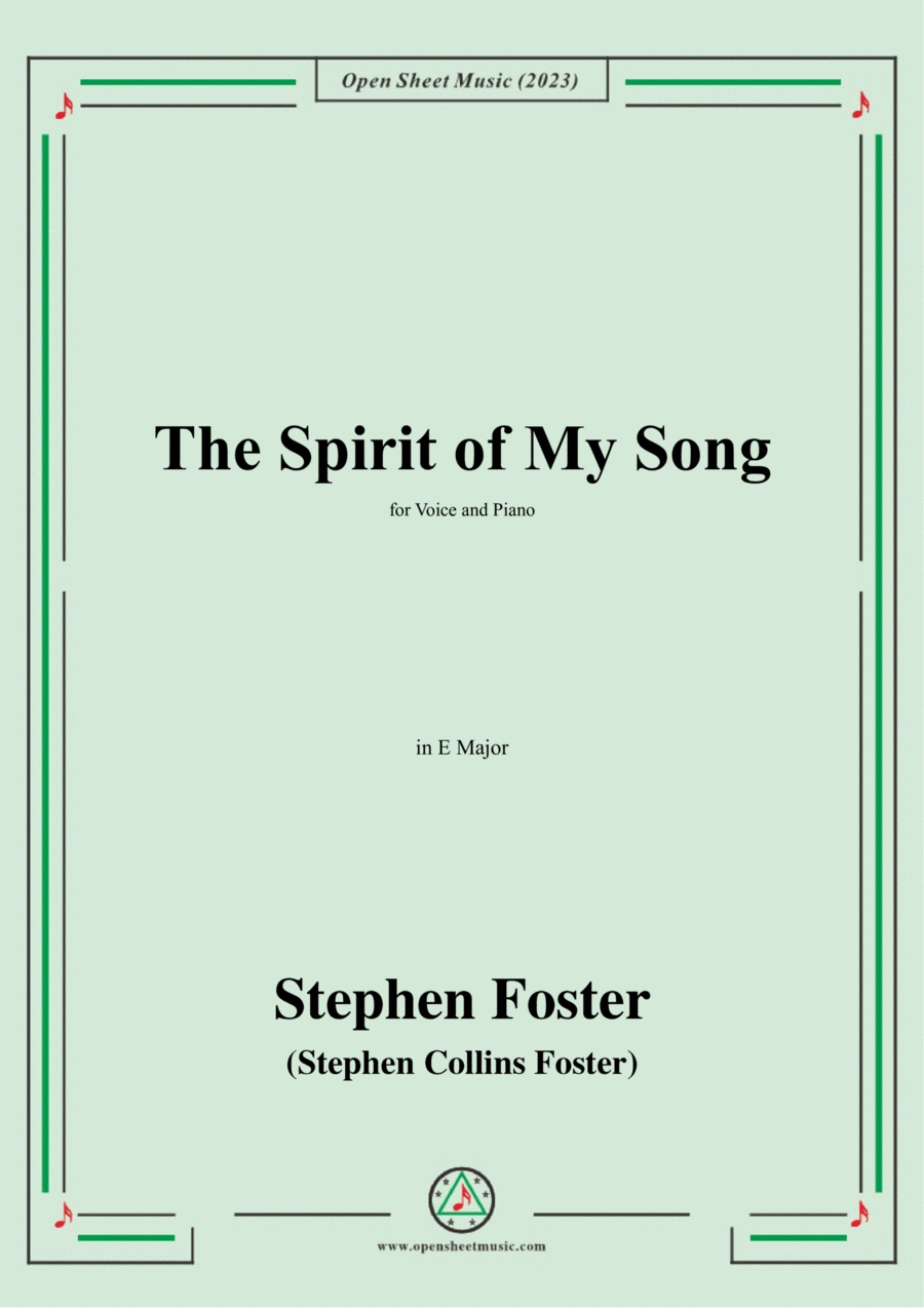 S. Foster-The Spirit of My Song,in E Major Voice scores gallery preview page 1