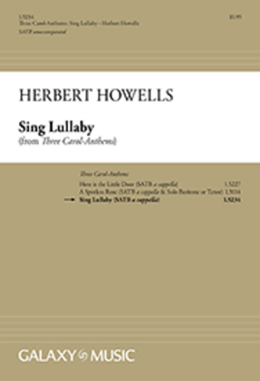 Book cover for Three Carol-Anthems: Sing Lullaby