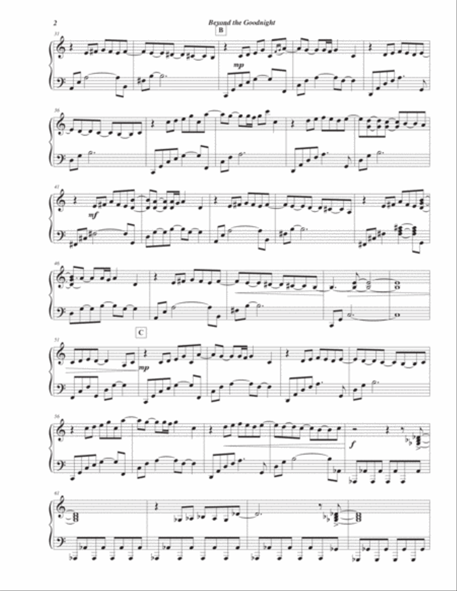 Beyond the Goodnight Piano Solo scores gallery preview page 2