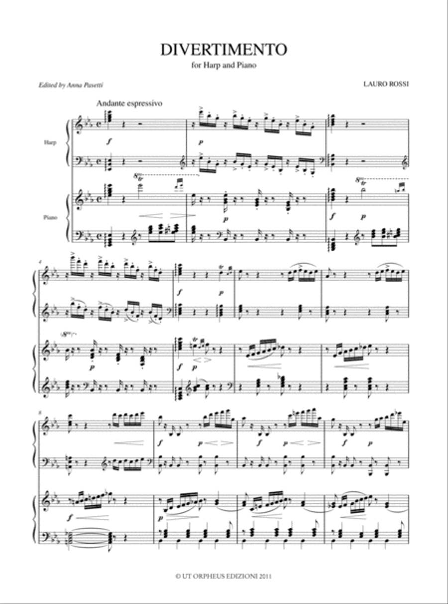 Divertimento for Harp and Piano Harp scores gallery preview page 2