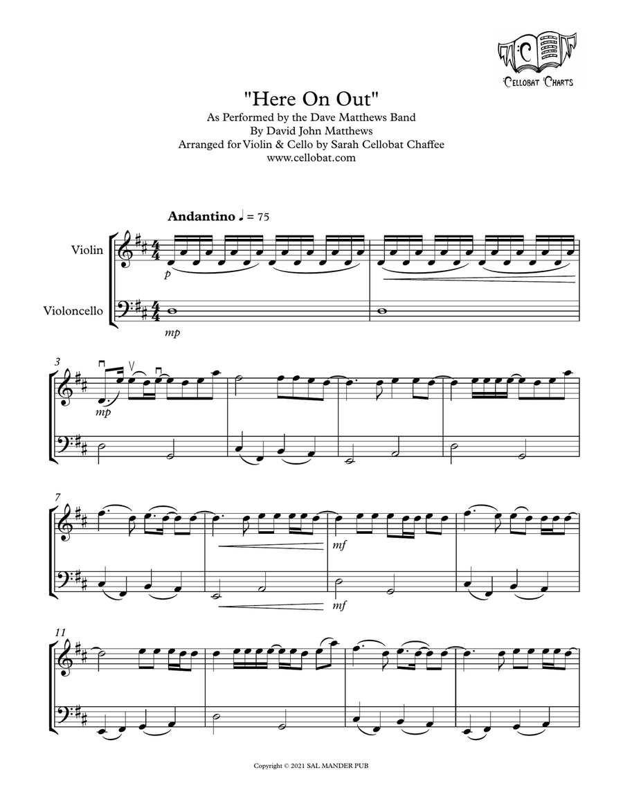 Here On Out String Duet scores gallery preview page 1