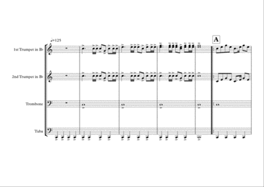 Keyboard Cat for Brass Quartet Brass Ensemble scores gallery preview page 2