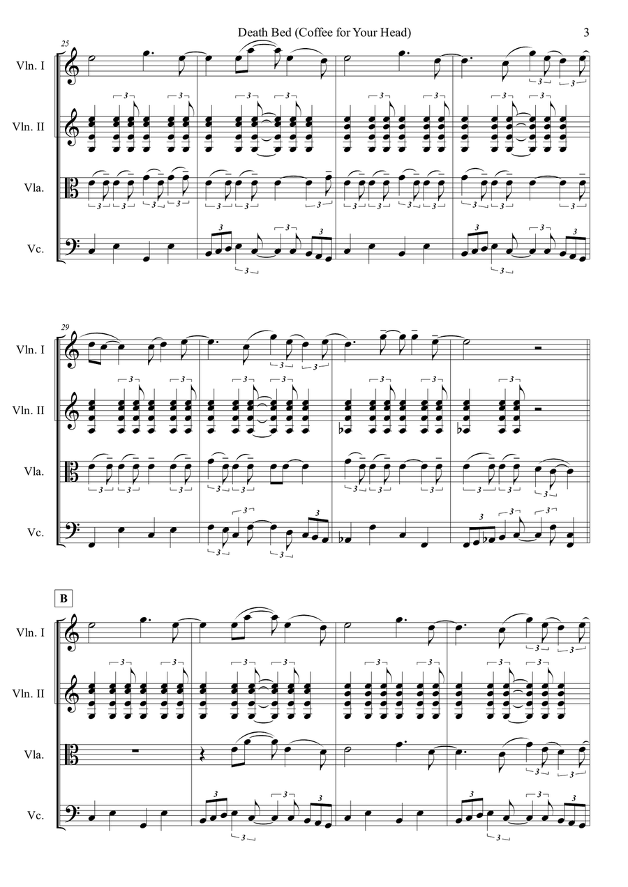 Death Bed String Quartet scores gallery preview page 3