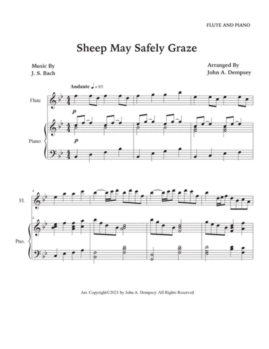 Sheep May Safely Graze (Bach): Flute and Piano image number null