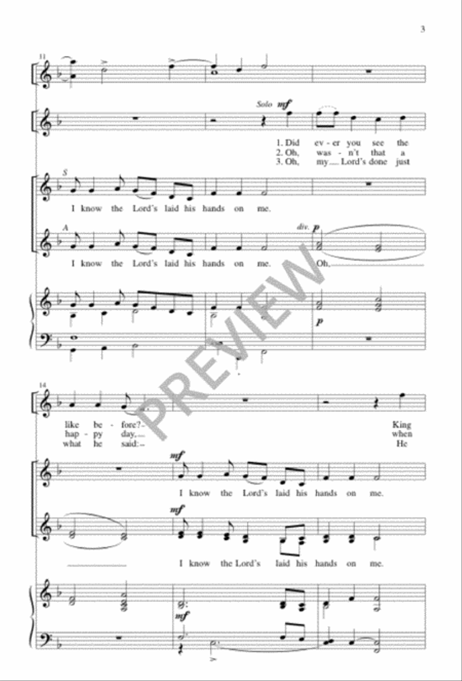 I Know the Lord I Know the Lord Unison Choir scores gallery preview page 3