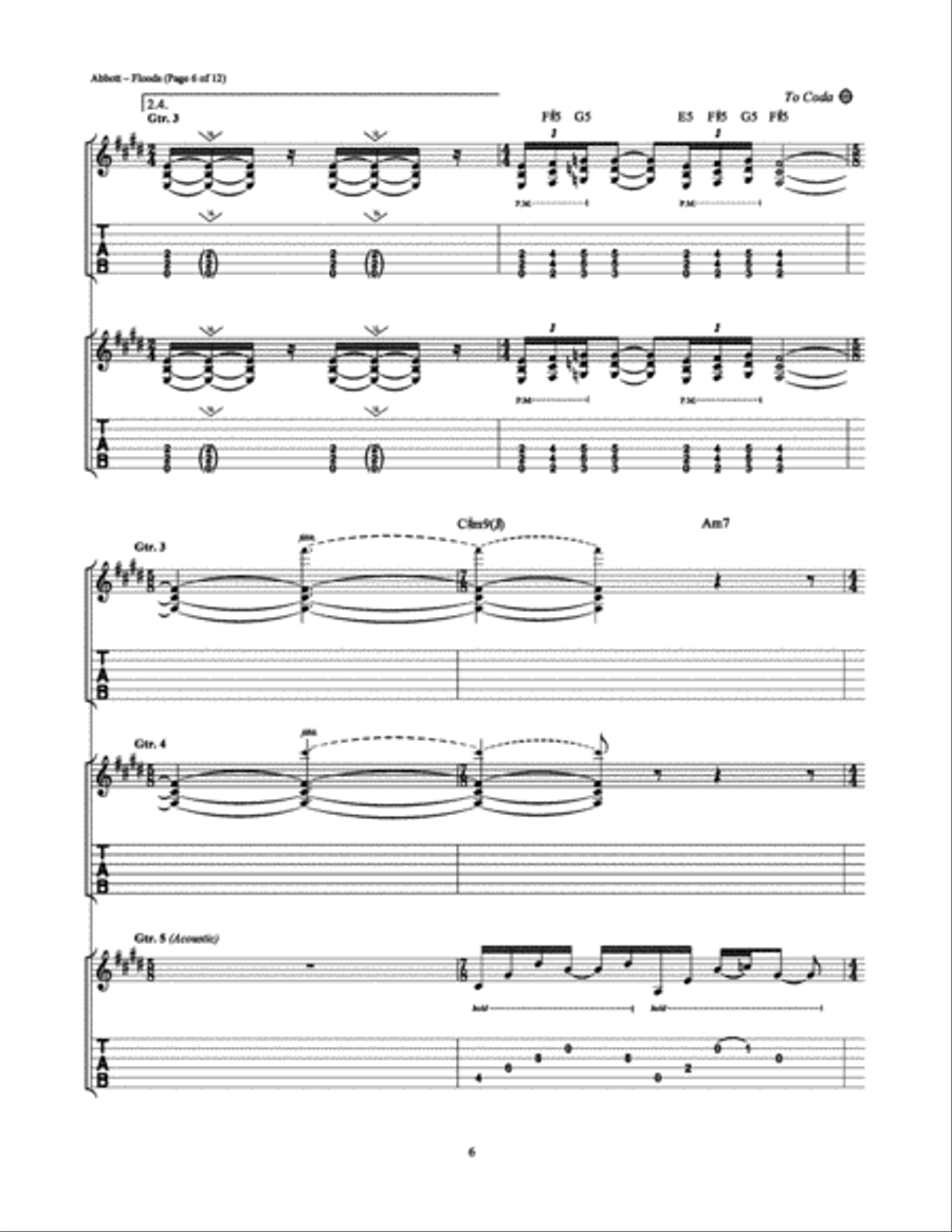 Floods Electric Guitar scores gallery preview page 6