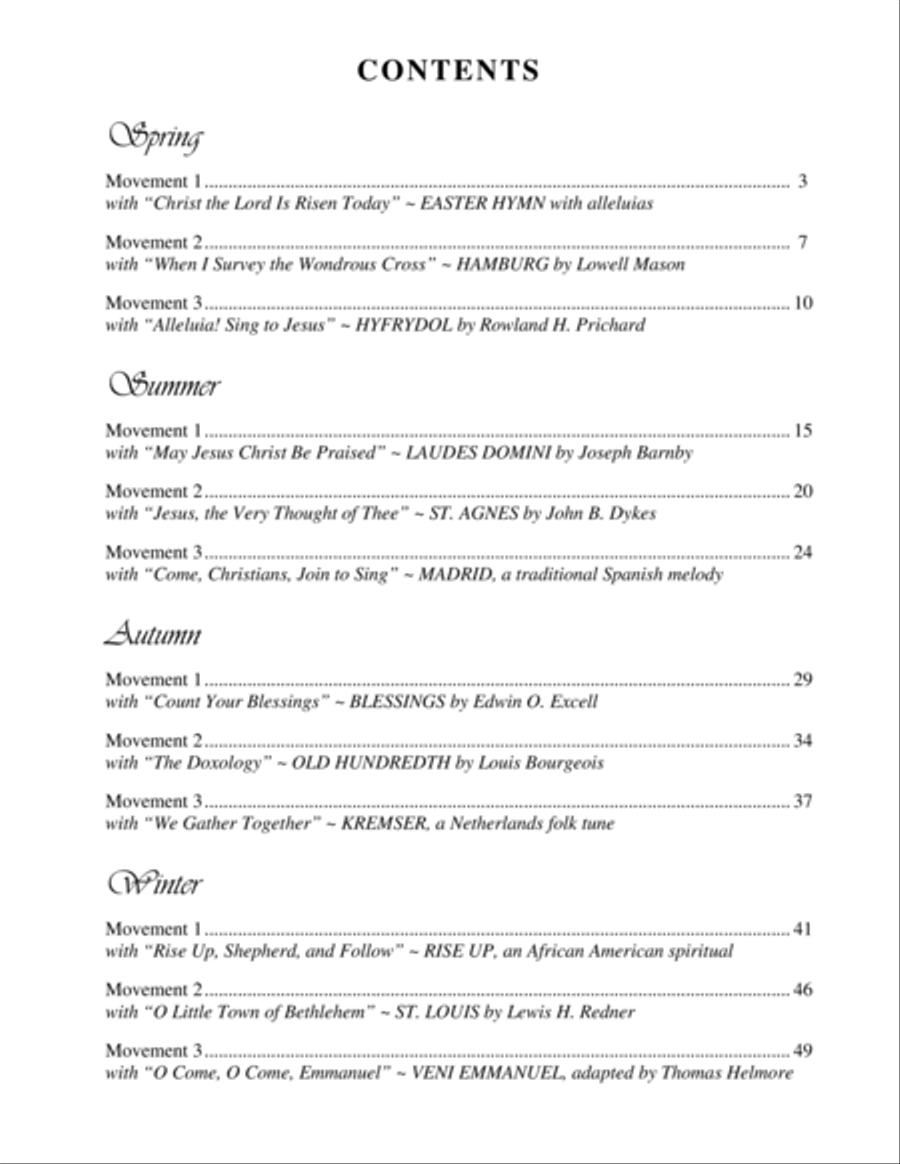 The Four Seasons Hymn Medleys Complete Collection (12 Piano Solos) Piano Solo scores gallery preview page 4