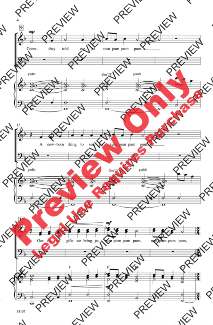 The Little Drummer Boy / Peace on Earth 3-Part scores gallery preview page 4