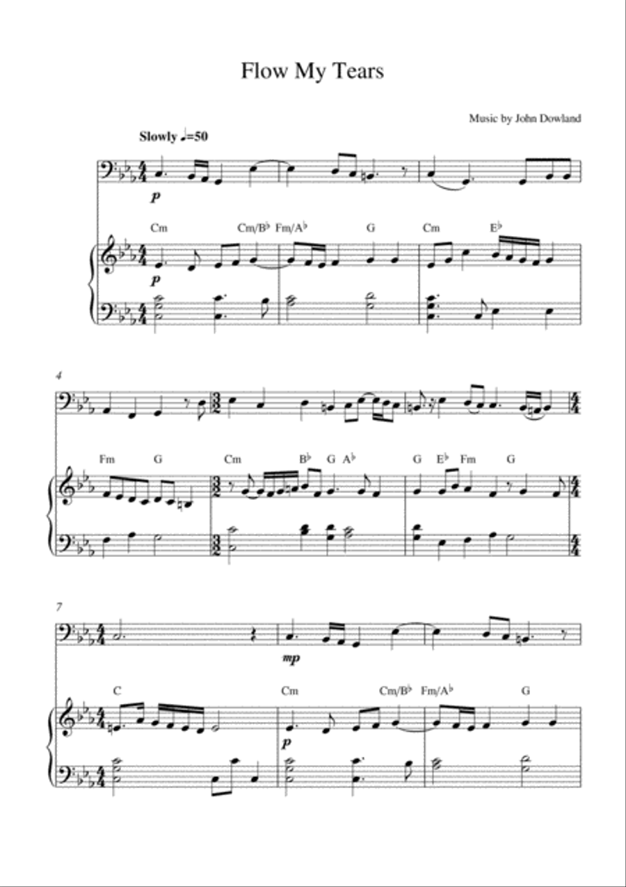 Flow My Tears Piano scores gallery preview page 1