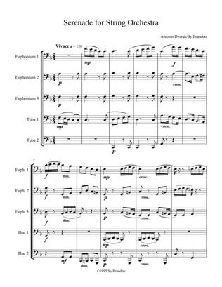 Serenade for String Orchestra Movement 3 for Three Euphoniums and Two Tubas