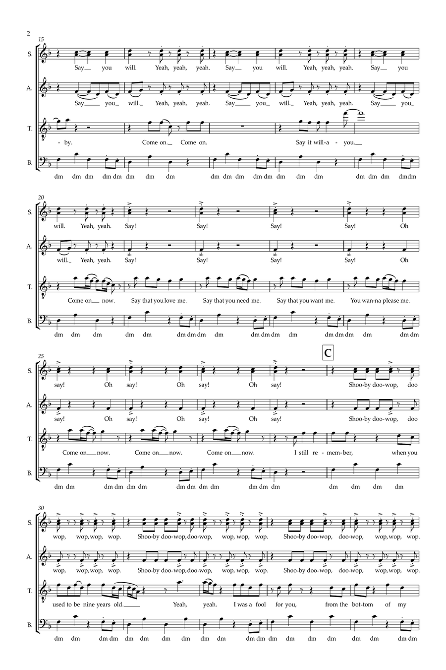 Shout (arr. Sam Burns) SSATB scores gallery preview page 2