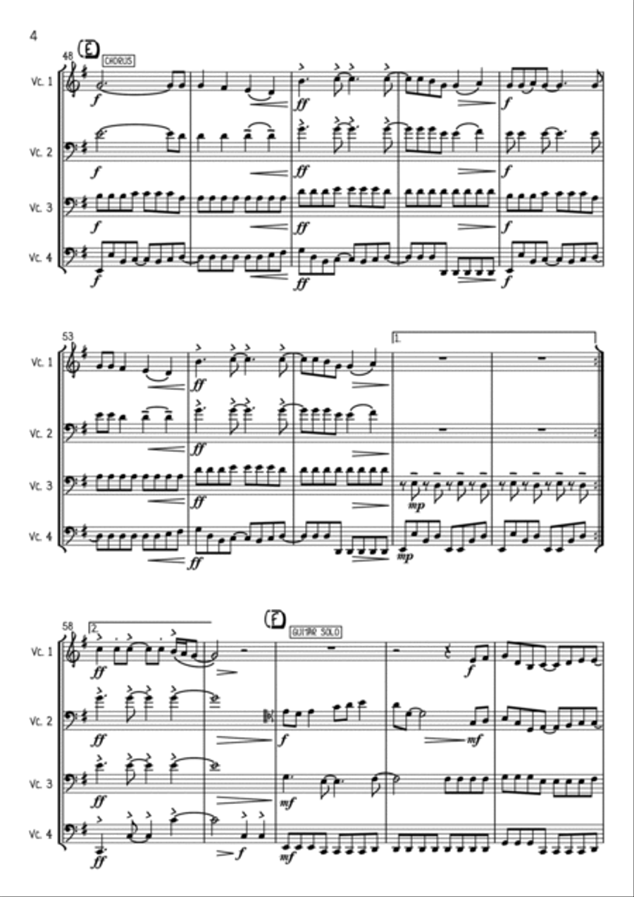 Livin' On A Prayer Livin' On A Prayer String Quartet scores gallery preview page 4