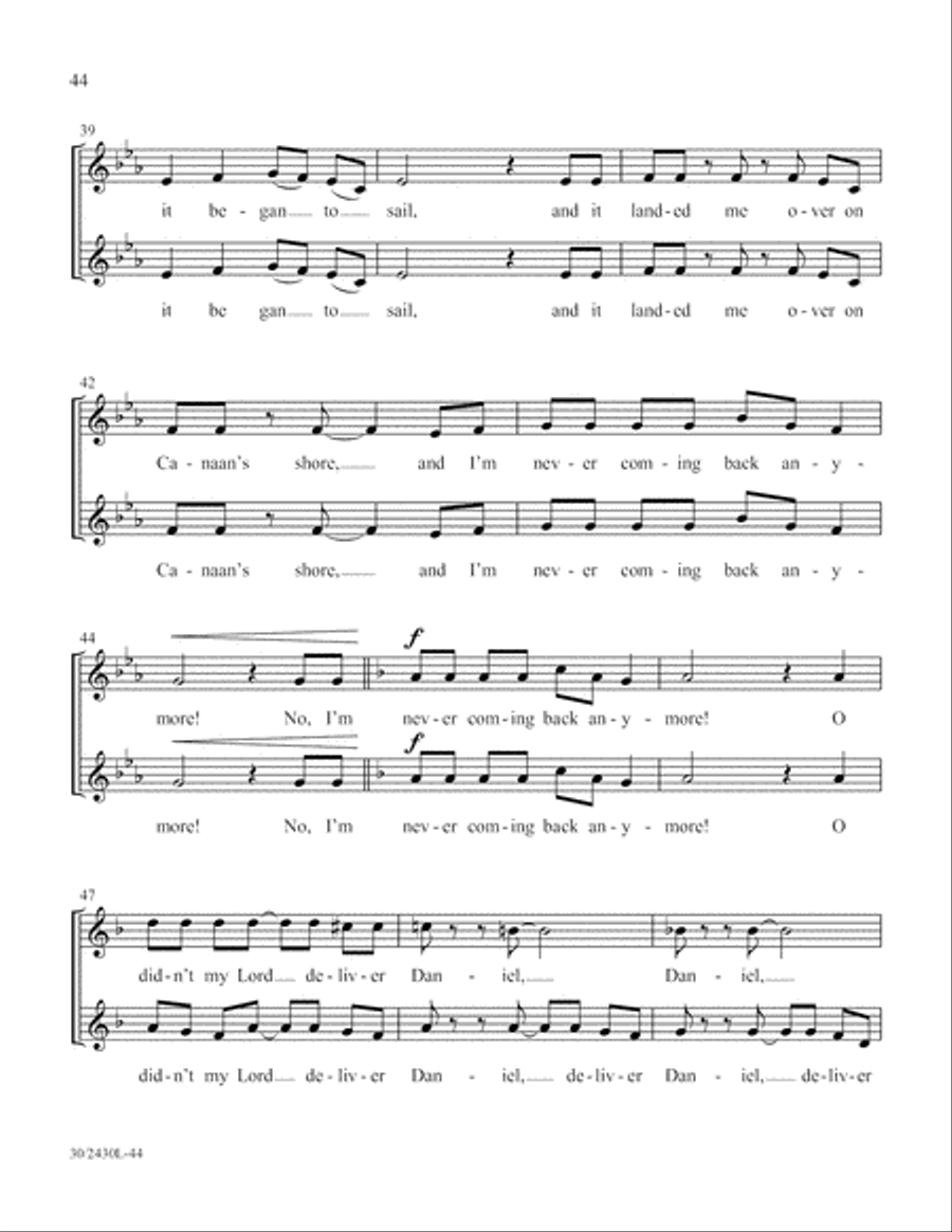 Simply Spirituals Unison Choir scores gallery preview page 45