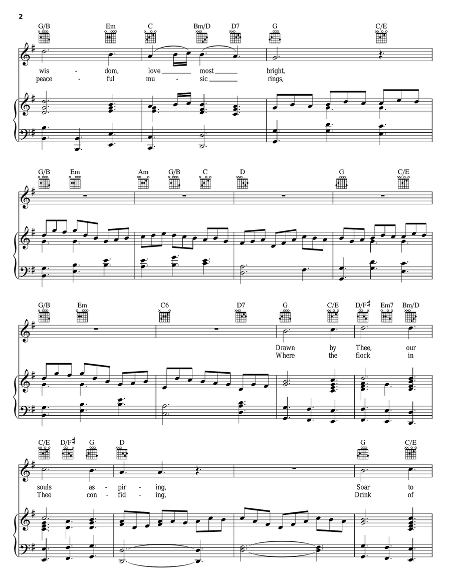 Jesu, Joy Of Man's Desiring Piano, Vocal, Guitar scores gallery preview page 2