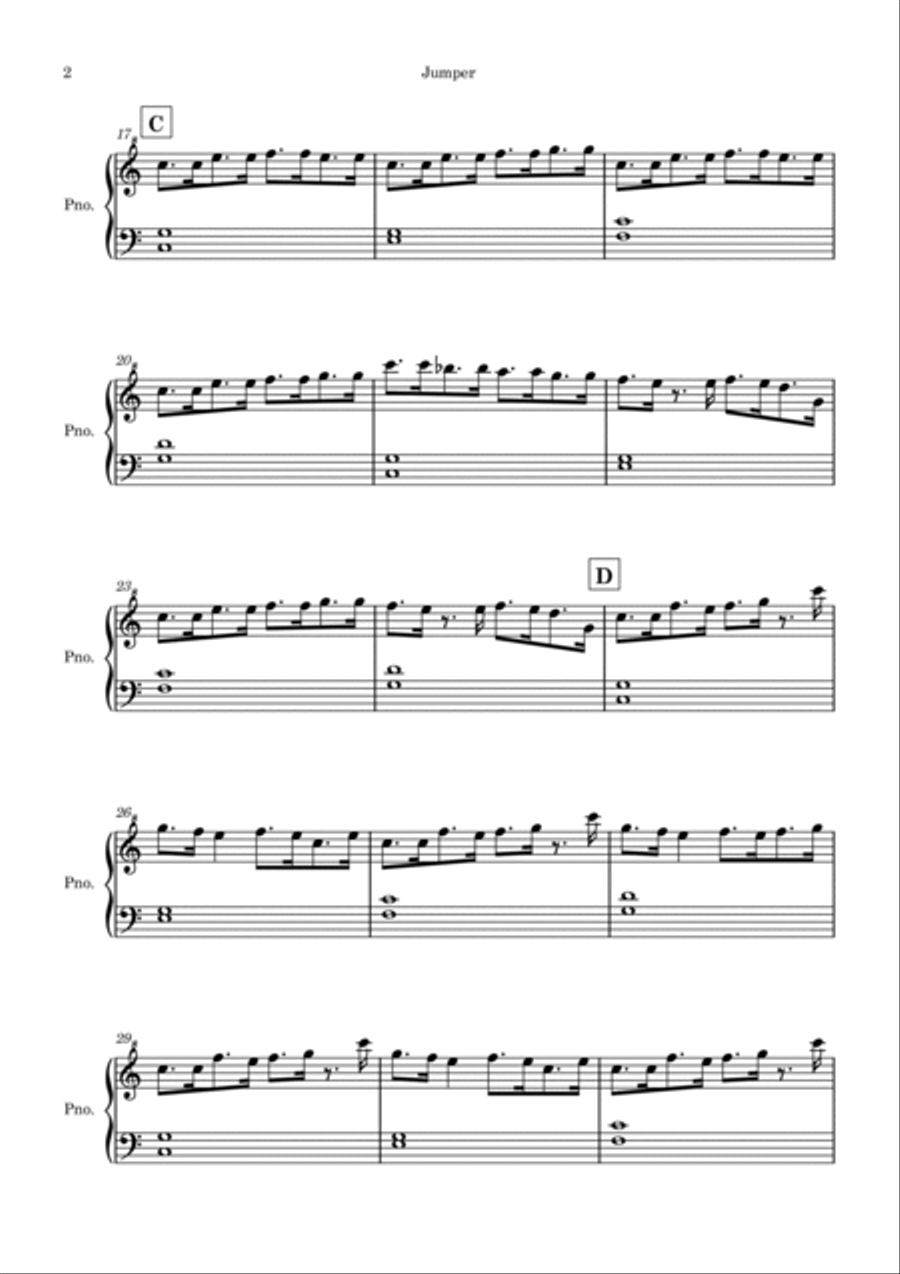 Jumper Geometry Dash EASY PIANO in C Piano Method scores gallery preview page 2