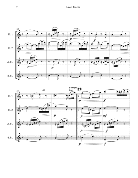 Lawn Tennis from Frosoblomster - Flute Quartet, Flute Choir, or Woodwind Quartet image number null