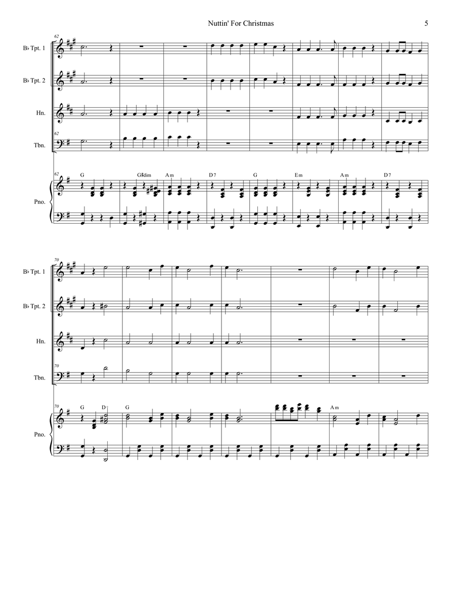 Nuttin' For Christmas Nuttin' For Christmas Brass Ensemble scores gallery preview page 5