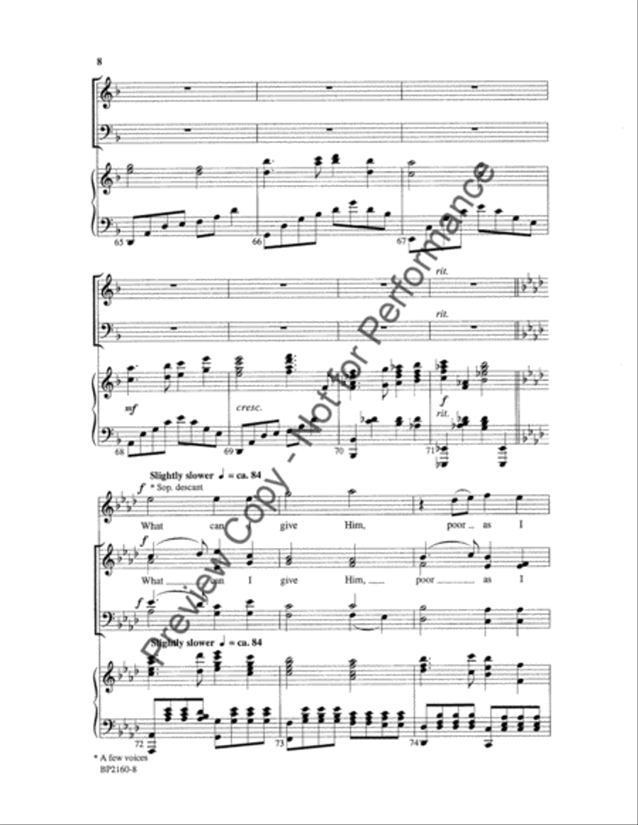 In the Bleak Midwinter - Hayes 4-Part scores gallery preview page 8