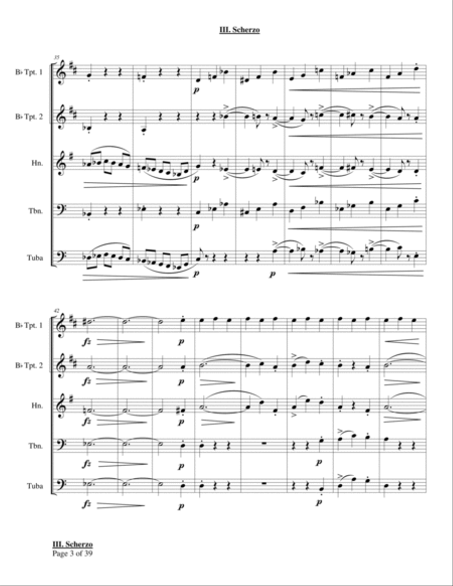 Scherzo from Quintet in C (Schubert, arr. Nunes) Chamber Music scores gallery preview page 3