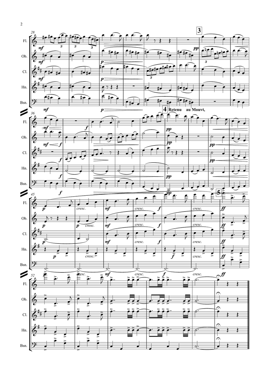 Ravel: Ma Mère L’Oye (Mother Goose Suite) V. Le jardin féerique (The fairy garden) - wind quintet Woodwind Quintet scores gallery preview page 2