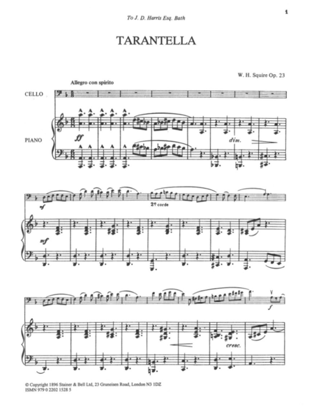 Tarantella for Cello and Piano